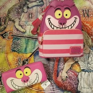 Loungefly chesire cat backpack and wallet